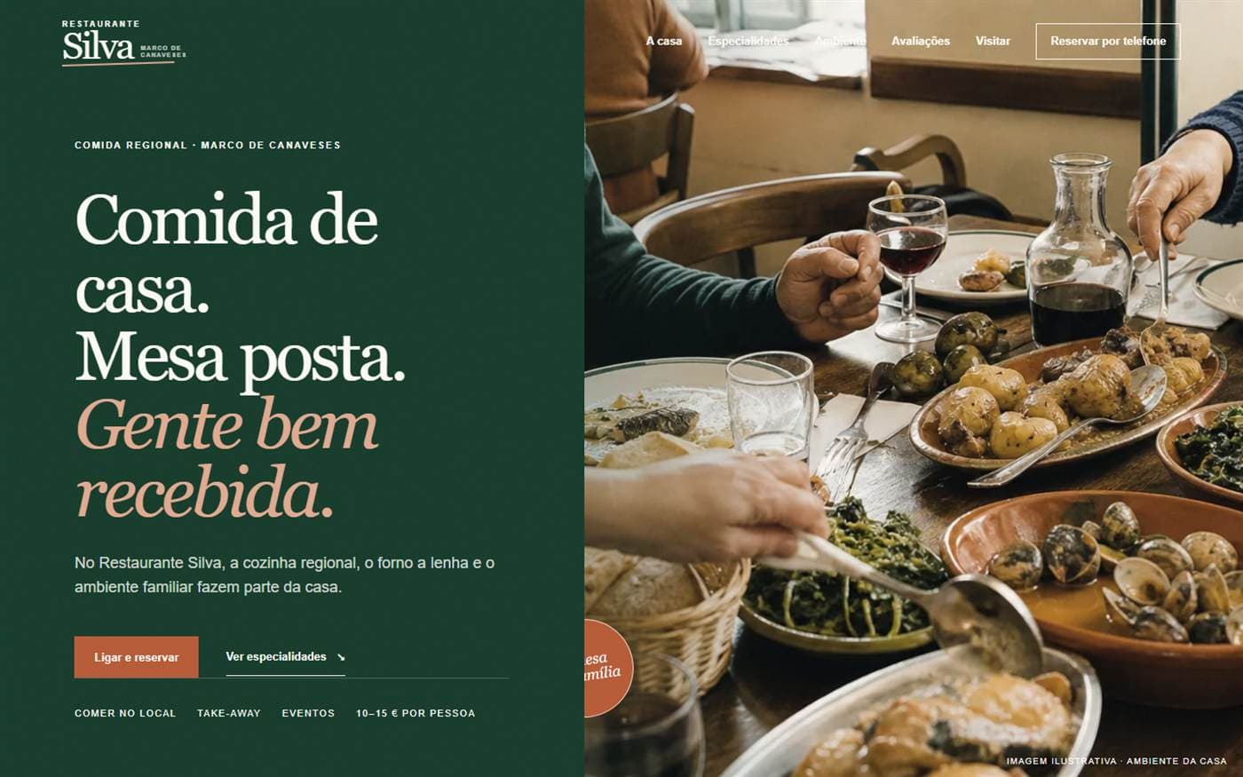 Website do Restaurante Silva em Marco de Canaveses.